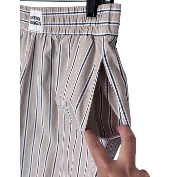 Forever 21 striped button up shirt and pull-on shorts set women's size L - Picture 10 of 13